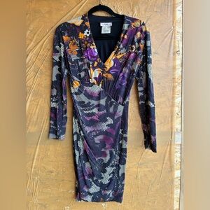 Jean Paul Gautier for FUZZI Floral Side Neckline Pull-over Dress Size X-Small
